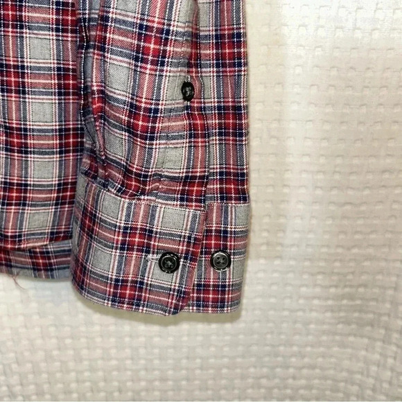 Jos A Bank Men Large Tailored Fit Flannel Plaid Button Shirt Stretch Lightweight - Picture 9 of 11